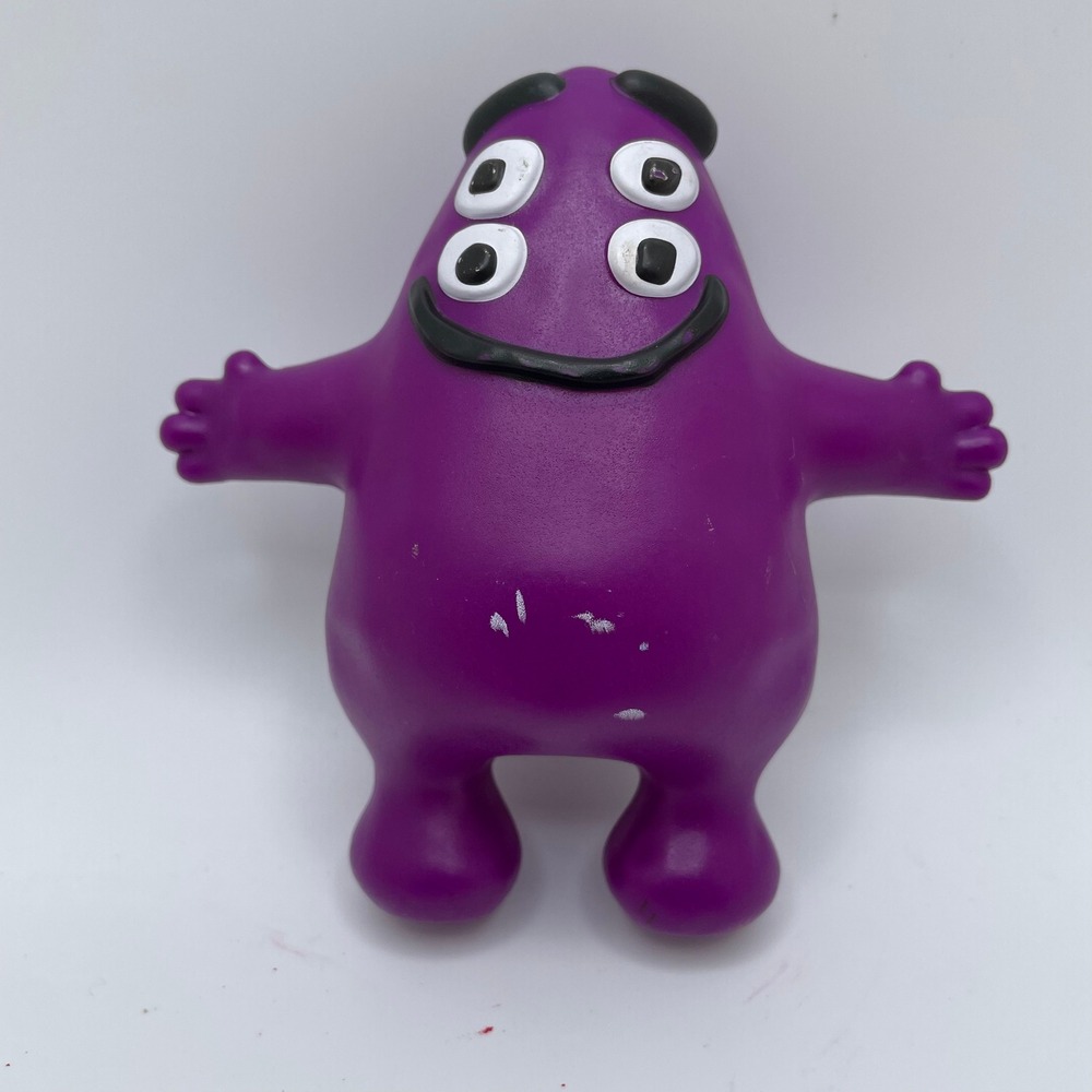 McDonalds‎ Grimace Plant Pal Flex Figure Toy Purple Four Eyes Vintage